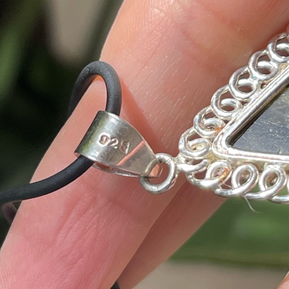 Natural Labradorite Solid Sterling Silver Pendant… - image 6